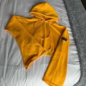 LF Los Angeles Women's Yellow Crop Hoodie